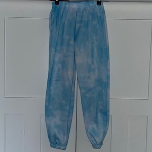 Tie-dye blue sweatpants, small